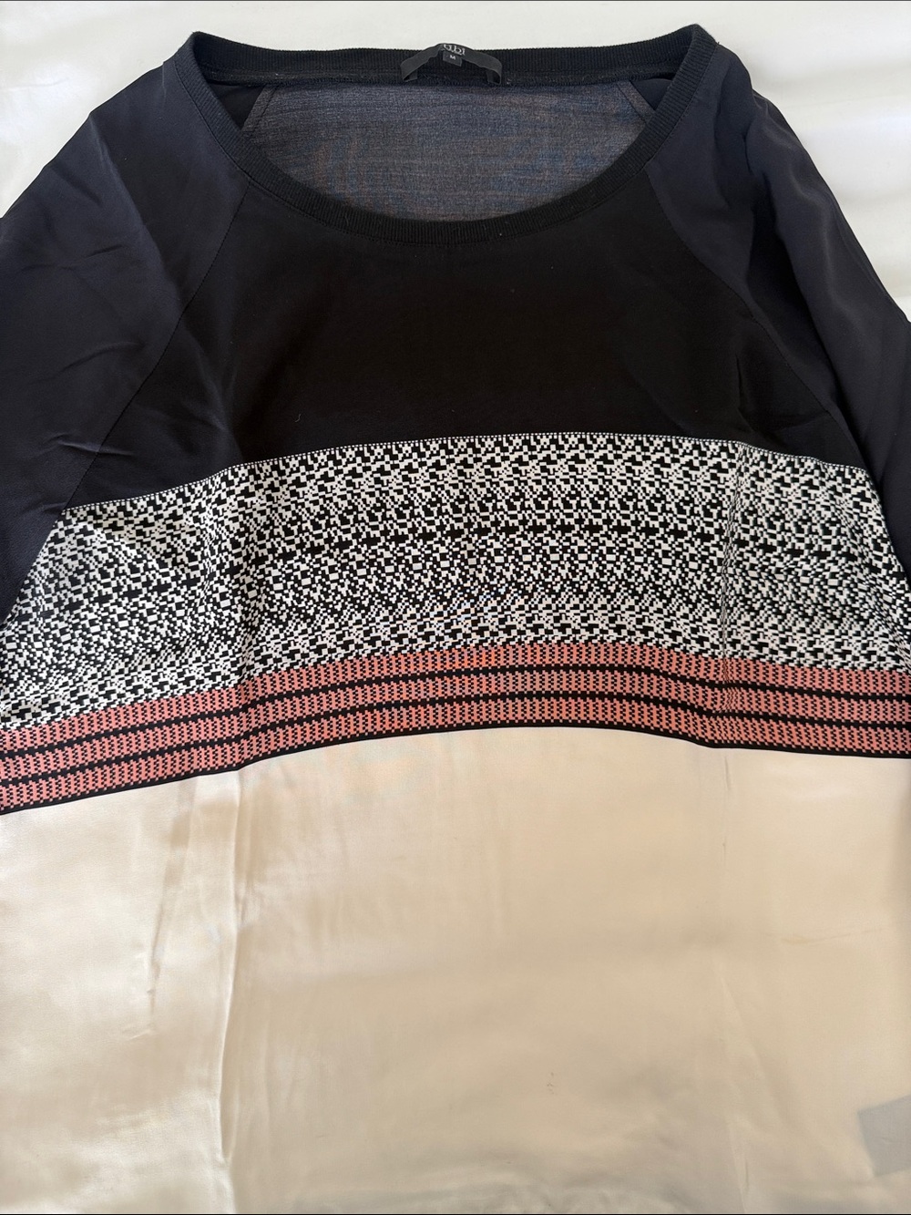 Tibi Black and Cream Sweater Label Detail